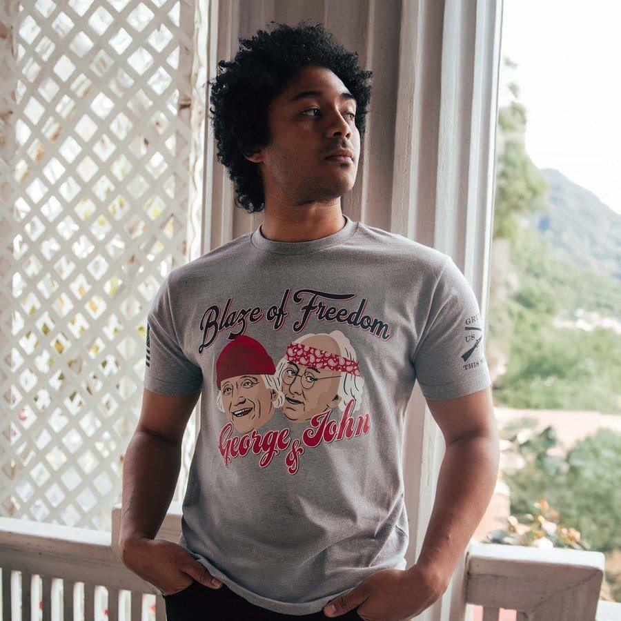 Grunt Style Blaze of Freedom T-Shirt - Dark Heather Gray