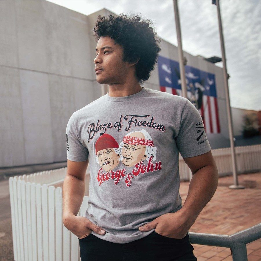 Grunt Style Blaze of Freedom T-Shirt - Dark Heather Gray