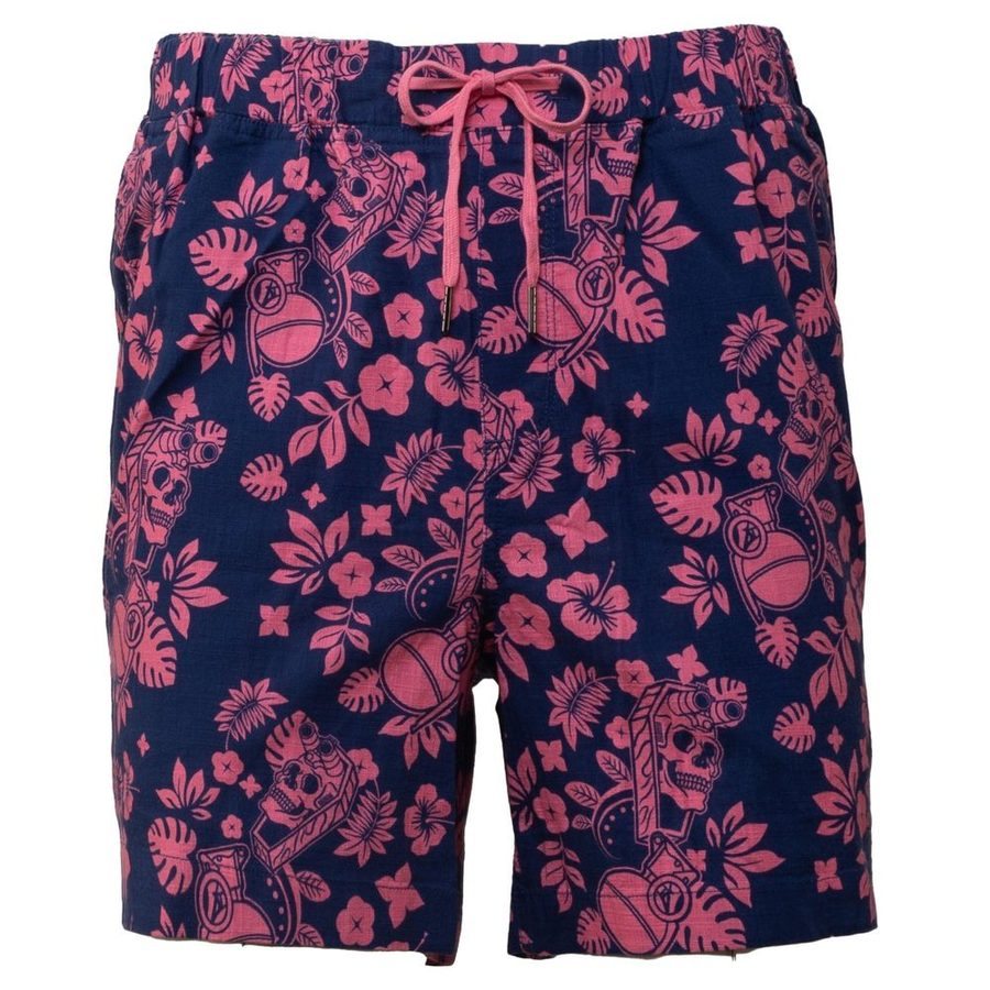 Grunt Style Getaway Casual Shorts - Tropical Death - Navy/Pink