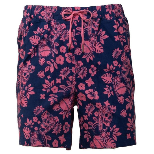 Grunt Style Getaway Casual Shorts - Tropical Death - Navy/Pink