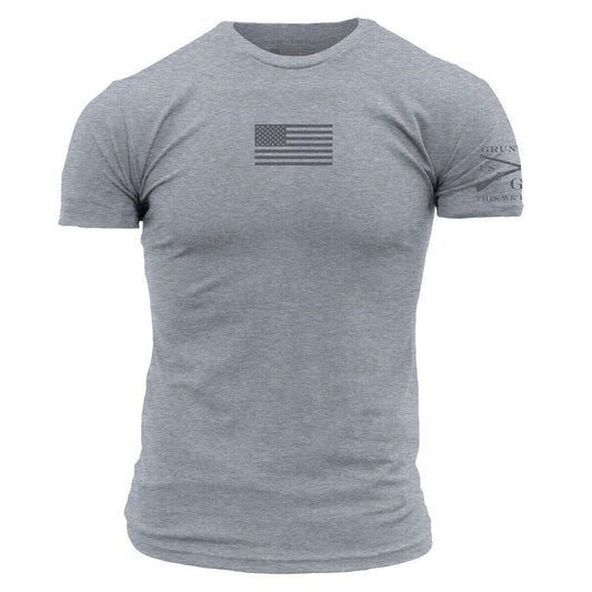 Grunt Style Freedom Flag T-Shirt - Dark Heather Gray