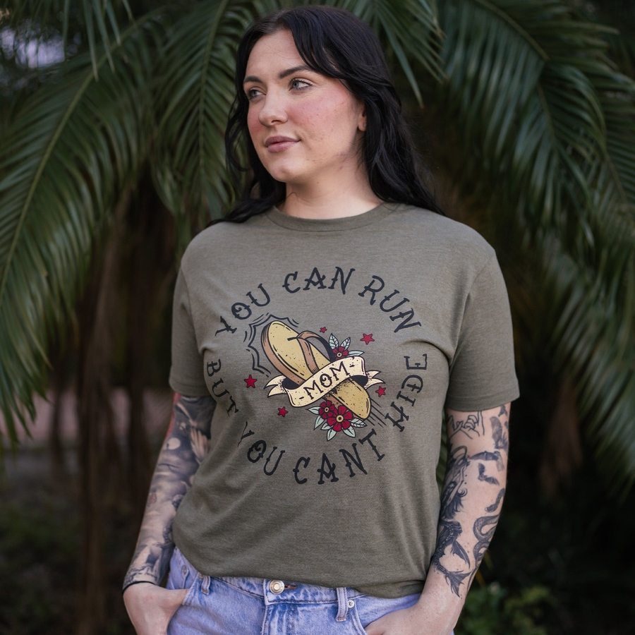 Grunt Style Women's You Can Run Boyfriend Fit T-Shirt - Military Green