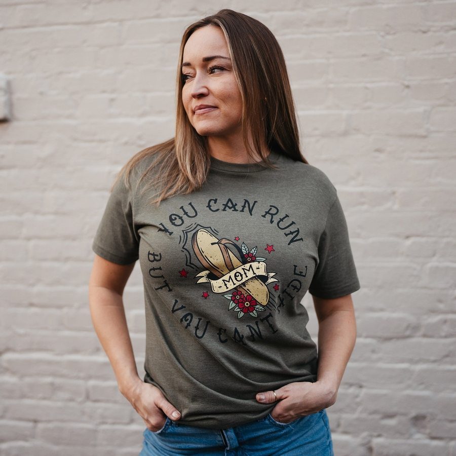 Grunt Style Women's You Can Run Boyfriend Fit T-Shirt - Military Green