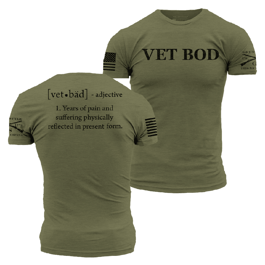 Grunt Style Women's Vet Bod Boyfriend Fit T-Shirt - Military Green
