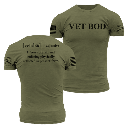 Grunt Style Women's Vet Bod Boyfriend Fit T-Shirt - Military Green