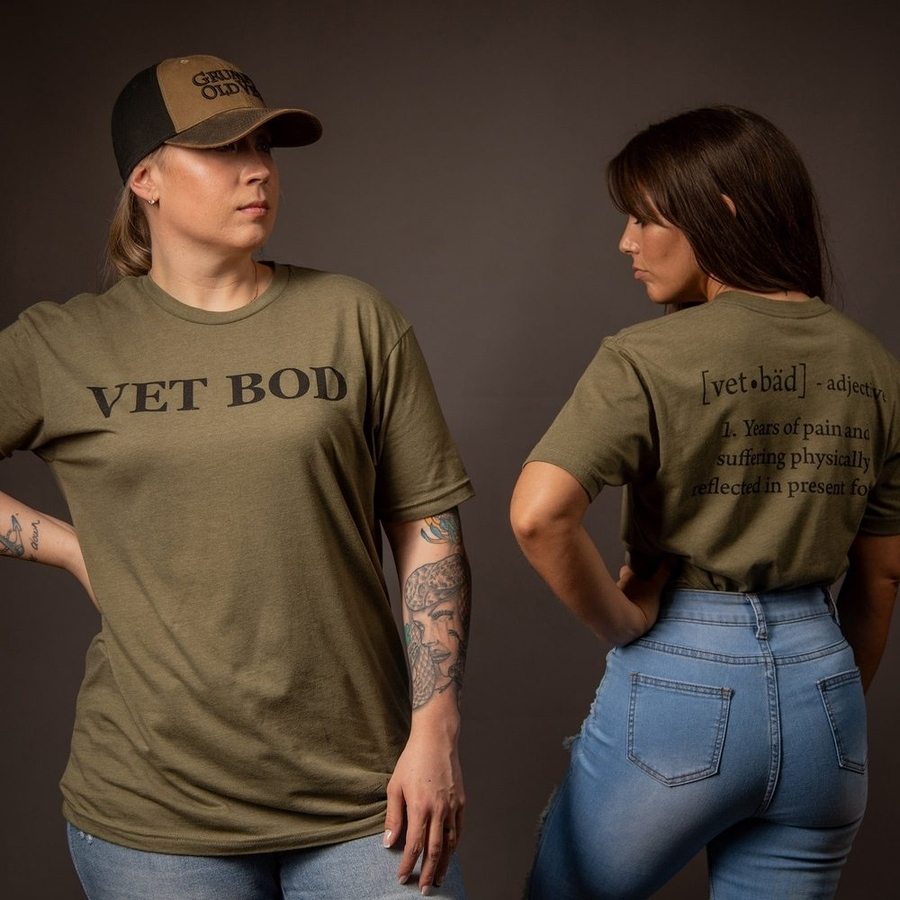Grunt Style Women's Vet Bod Boyfriend Fit T-Shirt - Military Green