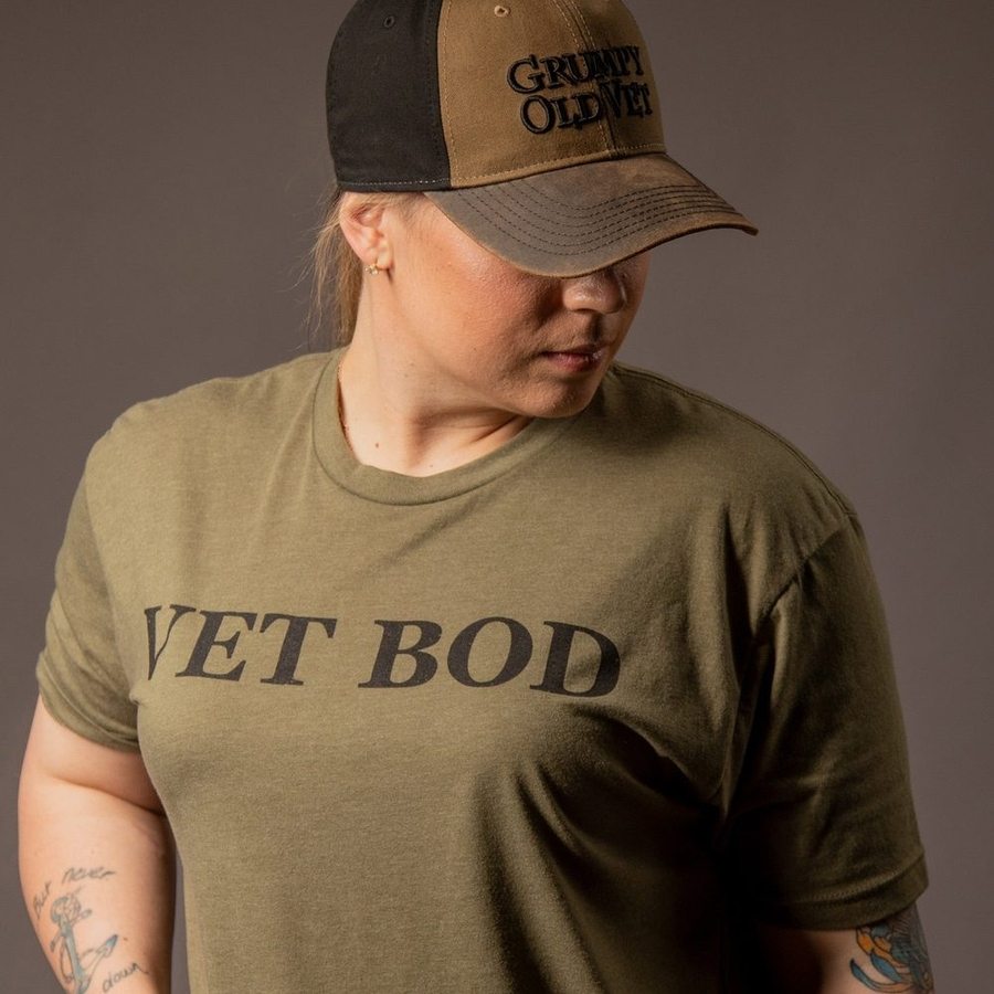 Grunt Style Women's Vet Bod Boyfriend Fit T-Shirt - Military Green