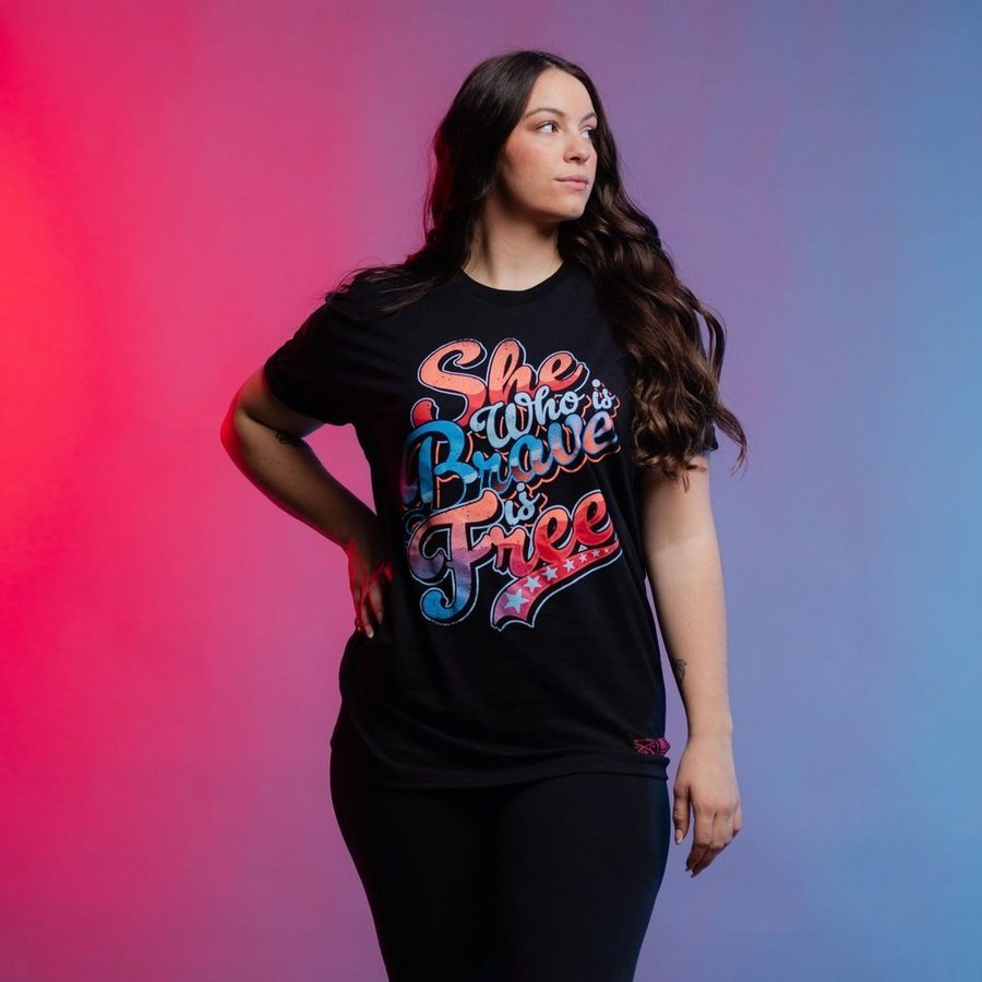 Grunt Style Women's Brave Is Free Boyfriend Fit T-Shirt - Black
