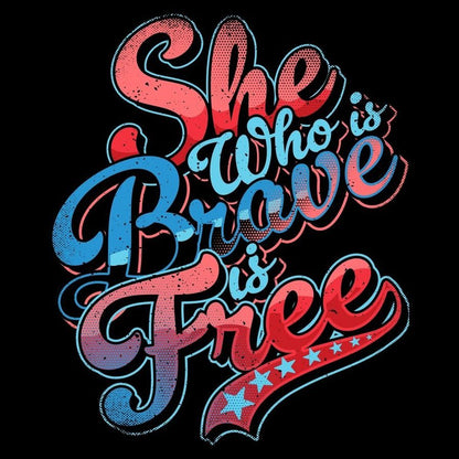 Grunt Style Women's Brave Is Free Boyfriend Fit T-Shirt - Black