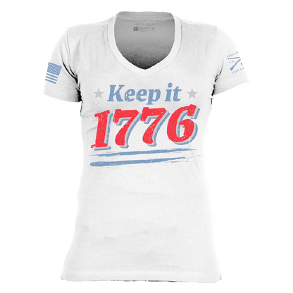 Grunt Style Women's Keep It 1776 V-Neck - White