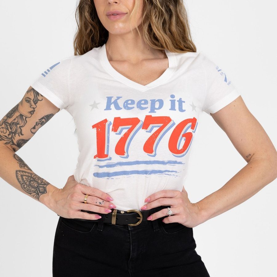 Grunt Style Women's Keep It 1776 V-Neck - White