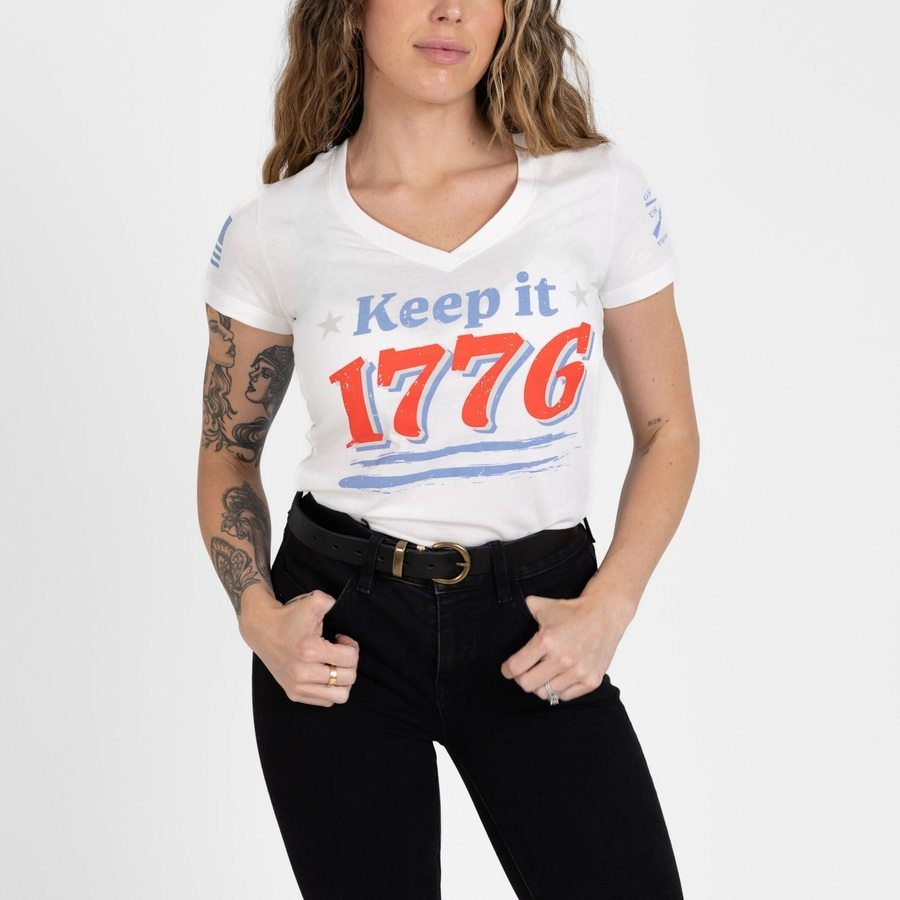 Grunt Style Women's Keep It 1776 V-Neck - White