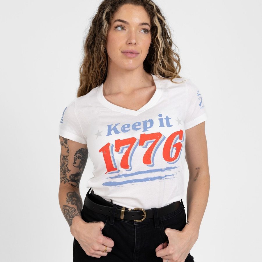Grunt Style Women's Keep It 1776 V-Neck - White