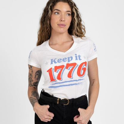 Grunt Style Women's Keep It 1776 V-Neck - White