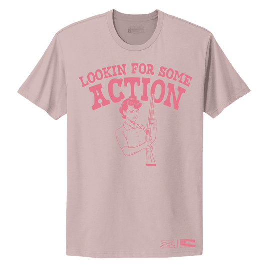 Grunt Style Women's Looking For Action Boyfriend Fit T-Shirt - Light Pink