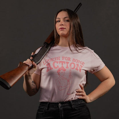 Grunt Style Women's Looking For Action Boyfriend Fit T-Shirt - Light Pink