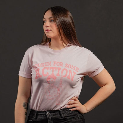 Grunt Style Women's Looking For Action Boyfriend Fit T-Shirt - Light Pink