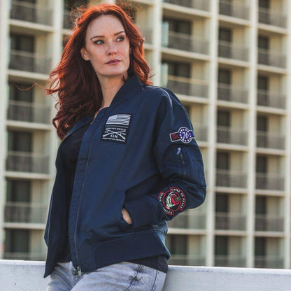 Grunt Style Women's Classified Bomber Jacket - Navy