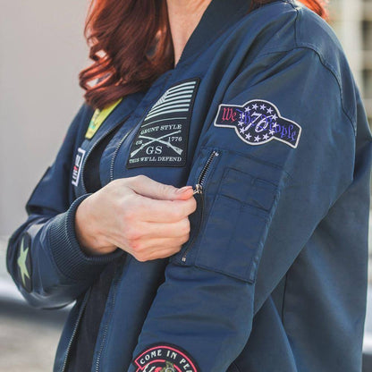 Grunt Style Women's Classified Bomber Jacket - Navy