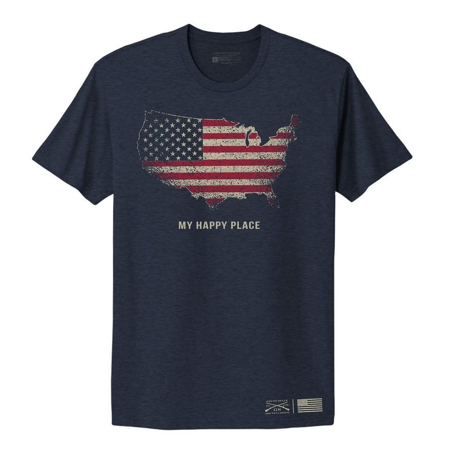 Grunt Style Women's My Happy Place Boyfriend Fit T-Shirt - Midnight Navy