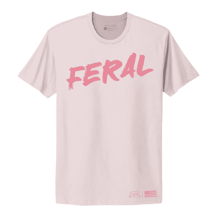 Grunt Style Women's Feral Boyfriend Fit T-Shirt - Light Pink
