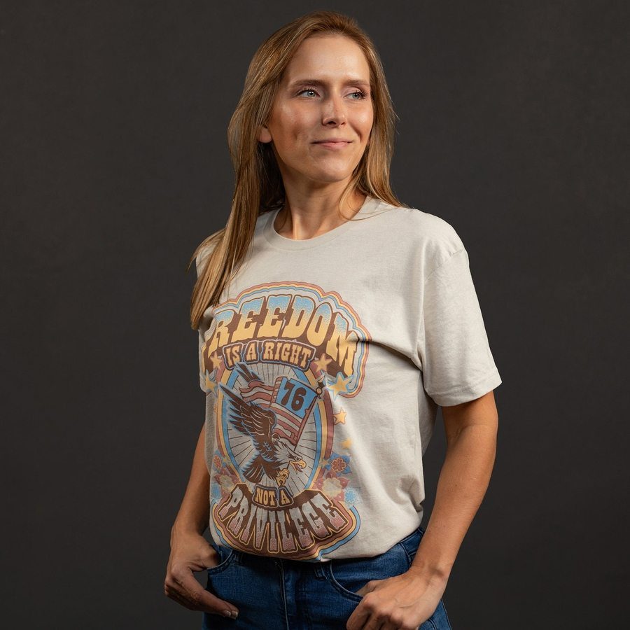 Grunt Style Women's Freedom Is A Right Boyfriend Fit T-Shirt -Sand