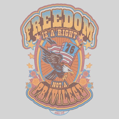 Grunt Style Women's Freedom Is A Right Boyfriend Fit T-Shirt -Sand
