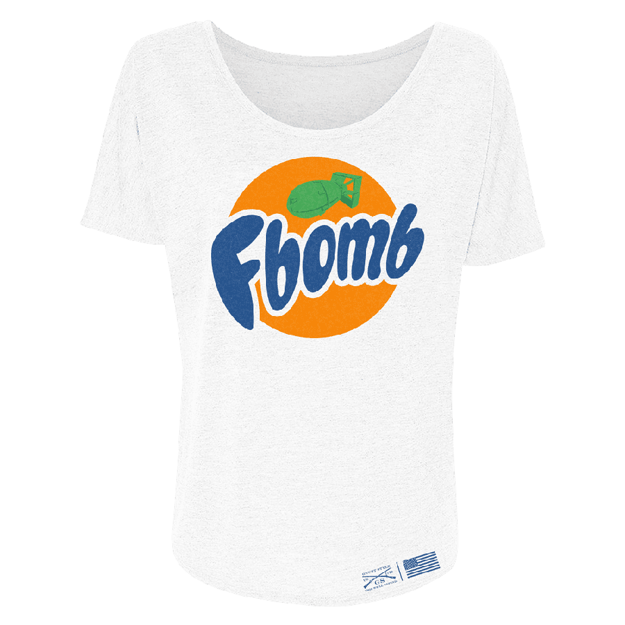 Grunt Style Women's F-Bomb Slouchy T-Shirt - White