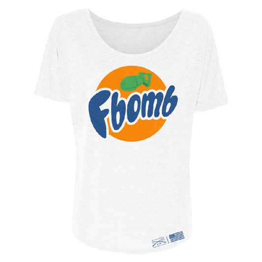 Grunt Style Women's F-Bomb Slouchy T-Shirt - White