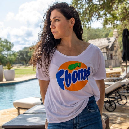 Grunt Style Women's F-Bomb Slouchy T-Shirt - White
