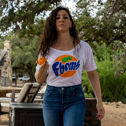 Grunt Style Women's F-Bomb Slouchy T-Shirt - White