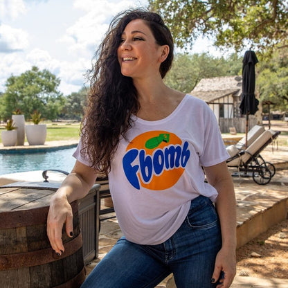 Grunt Style Women's F-Bomb Slouchy T-Shirt - White
