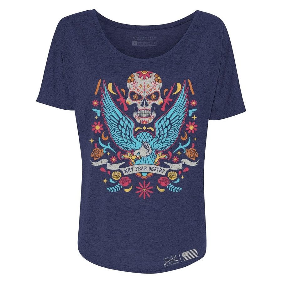 Grunt Style Women's Why Fear Death Slouchy Fit T-Shirt - Future Dusk