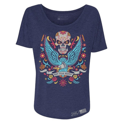 Grunt Style Women's Why Fear Death Slouchy Fit T-Shirt - Future Dusk