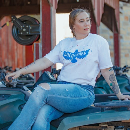 Grunt Style Women's Wild & Free Boyfriend Fit T-Shirt - White