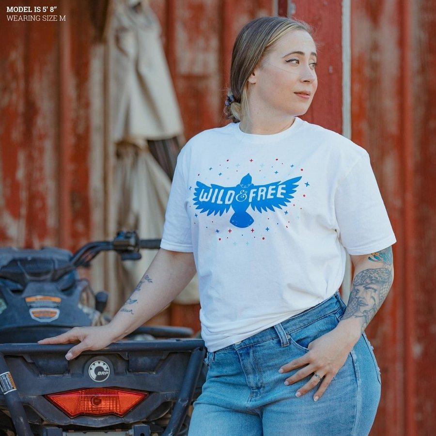 Grunt Style Women's Wild & Free Boyfriend Fit T-Shirt - White