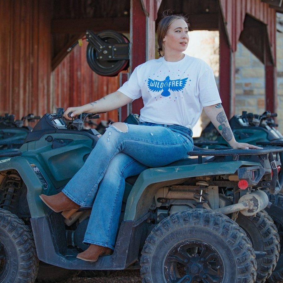 Grunt Style Women's Wild & Free Boyfriend Fit T-Shirt - White
