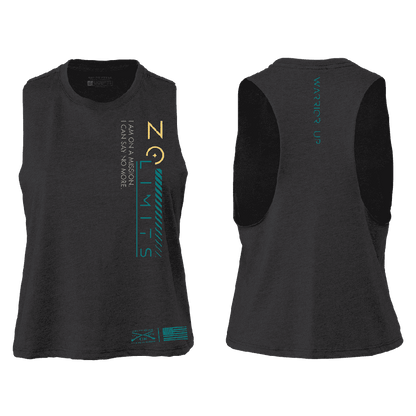 Grunt Style Women's No Limits Racerback Cropped Tank - Dark Heather Gray