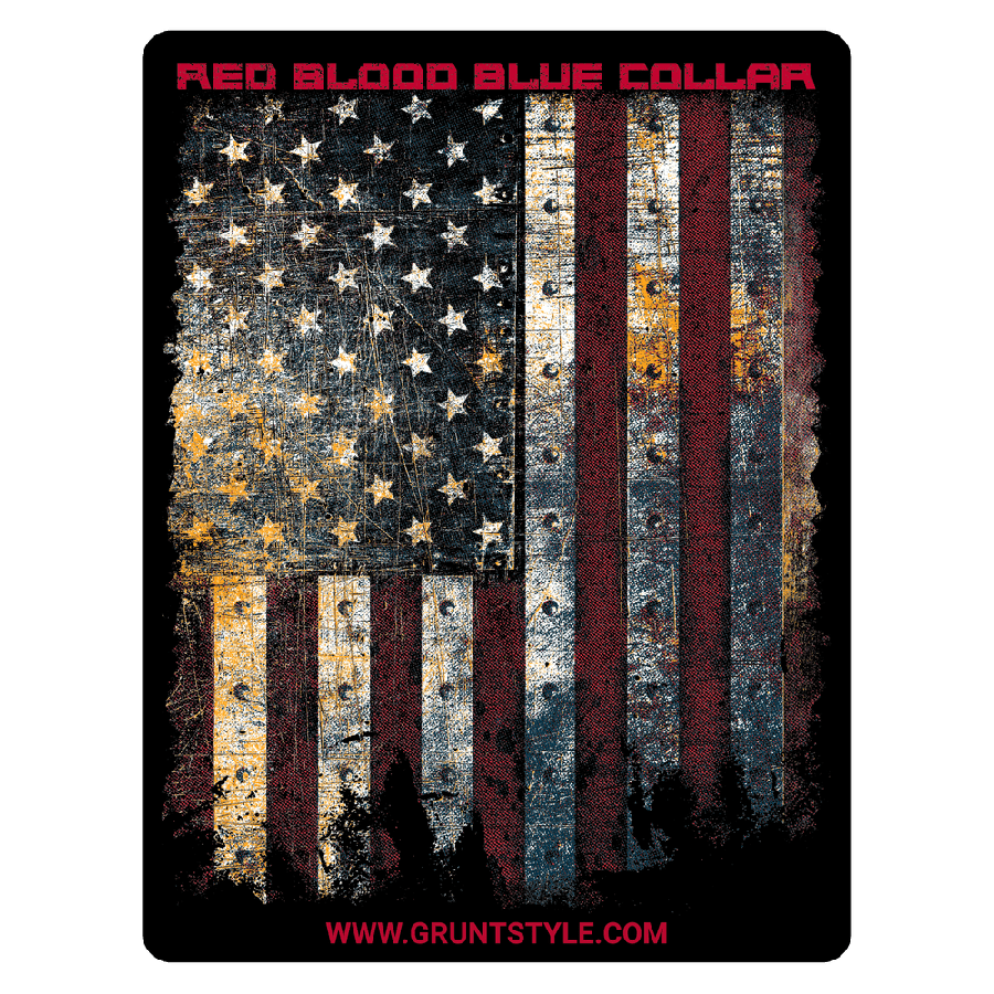Grunt Style Red Blood Blue Collar™ Sticker