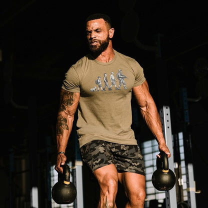 Grunt Style Evolution Of Man T-Shirt - Military Green
