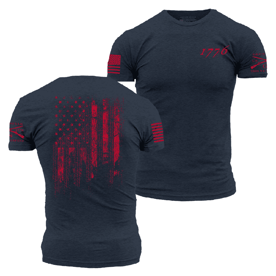 Grunt Style 1776 Flag T-Shirt - Midnight Navy