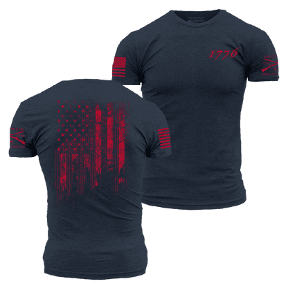 Grunt Style 1776 Flag T-Shirt - Midnight Navy