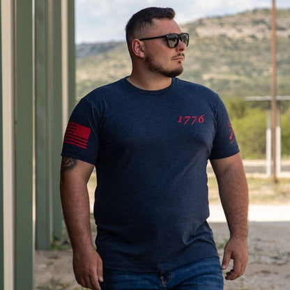 Grunt Style 1776 Flag T-Shirt - Midnight Navy
