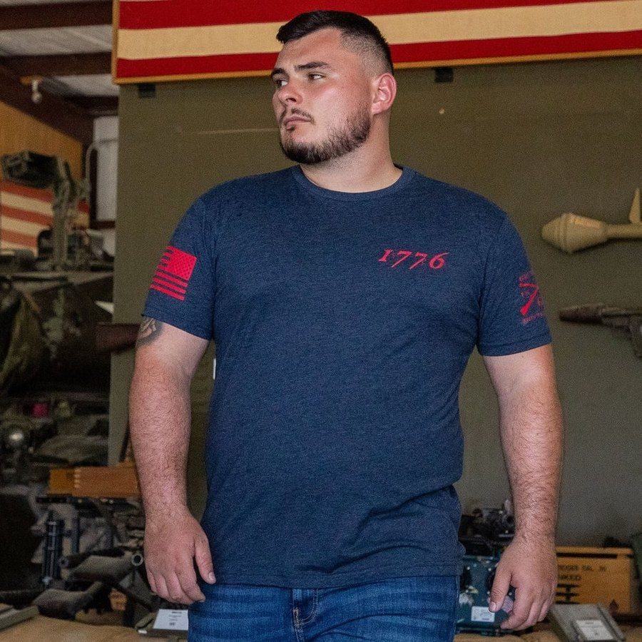 Grunt Style 1776 Flag T-Shirt - Midnight Navy