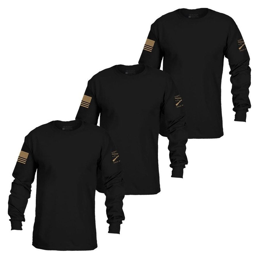 Grunt Style Basic Long Sleeve Black 3-Pack