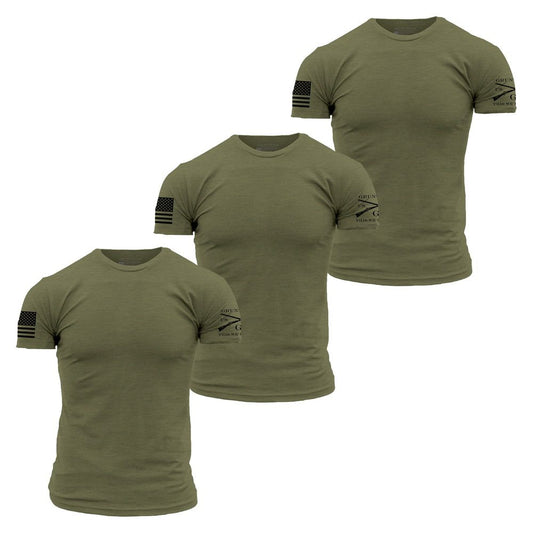 Grunt Style Basic T-Shirts - Military Green - 3 Pack