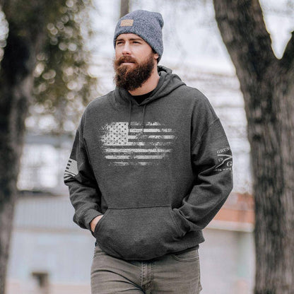Grunt Style Vintage American Flag Hoodie
