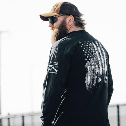 Grunt Style Patriotic Apparel - 1776 Flag Long Sleeve
