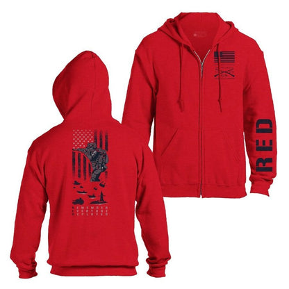 Grunt Style RED Friday Full-Zip Hoodie - Red