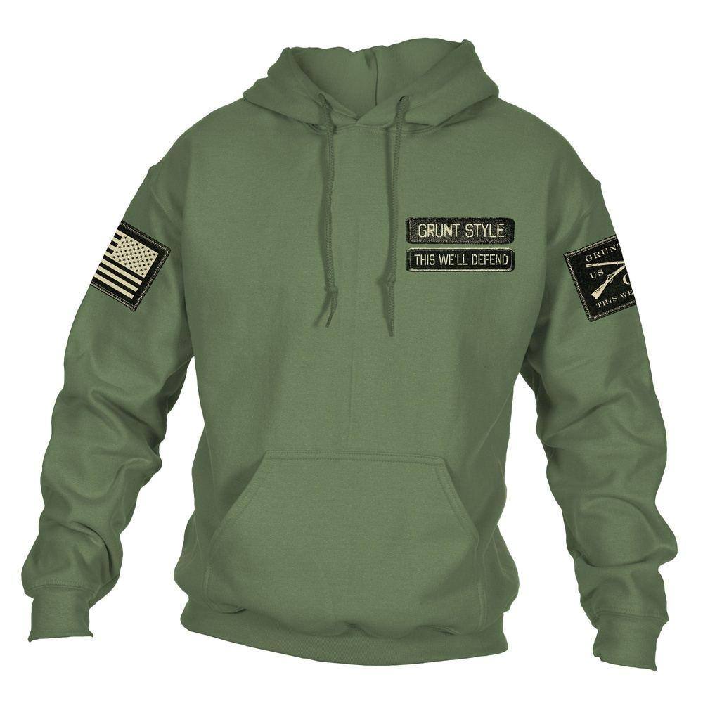 Grunt Style Name Tape Hoodie - Green Jacket